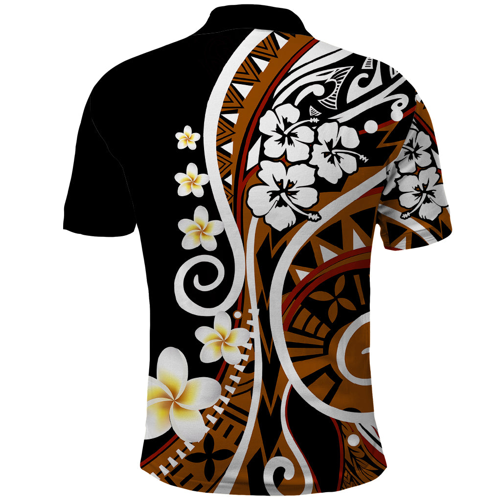 Plumeria Polynesian Polo Shirt Trending Brown LT6 - Wonder Print Shop