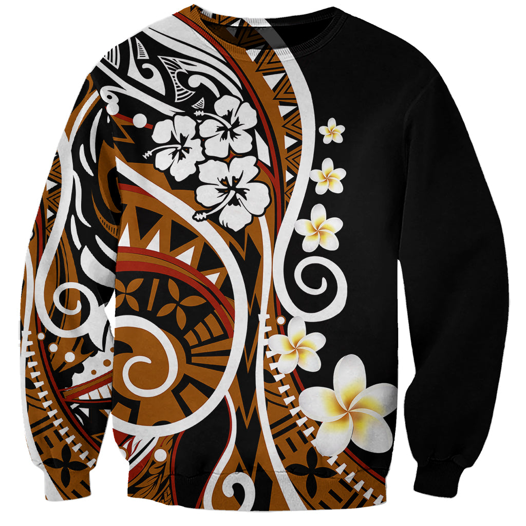 Plumeria Polynesian Sweatshirt Trending Brown LT6 - Wonder Print Shop