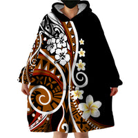 Plumeria Polynesian Wearable Blanket Hoodie Trending Brown LT6 - Wonder Print Shop
