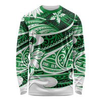 Polynesian Tribal Long Sleeve Shirt Green LT6