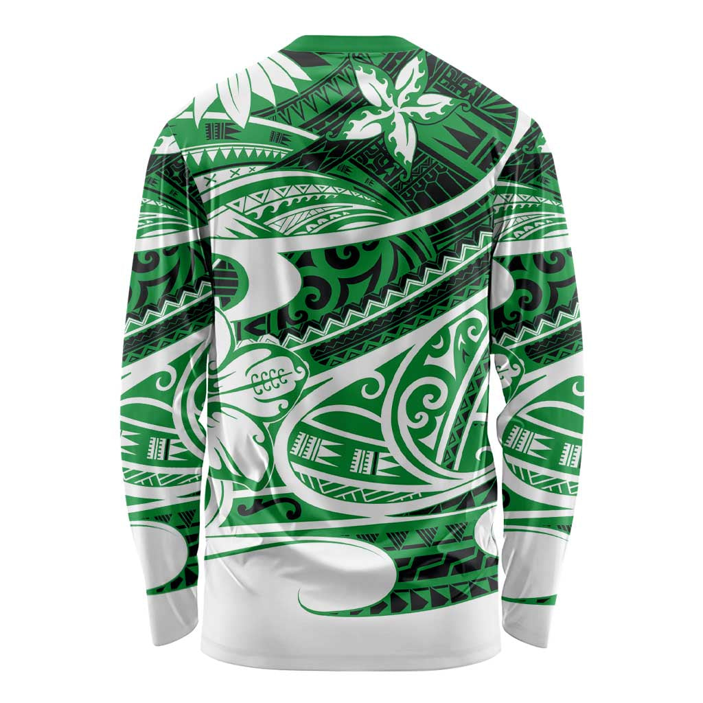 Polynesian Tribal Long Sleeve Shirt Green LT6