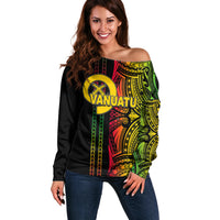 Custom Vanuatu Off Shoulder Sweater Polynesian Tribal LT6 - Wonder Print Shop