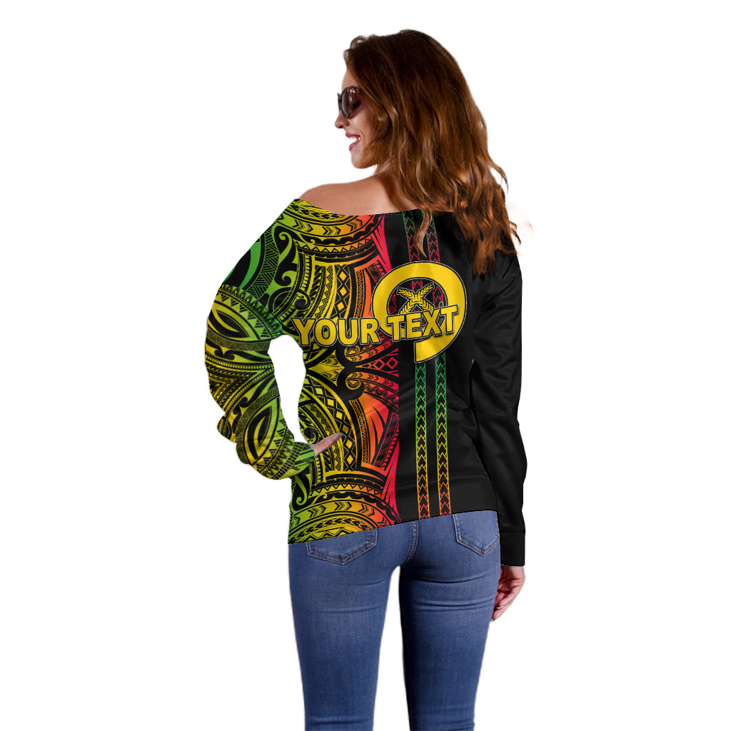 Custom Vanuatu Off Shoulder Sweater Polynesian Tribal LT6 - Wonder Print Shop