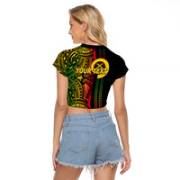 Custom Vanuatu Raglan Cropped T Shirt Polynesian Tribal LT6 - Wonder Print Shop