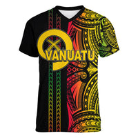 Custom Vanuatu Women V Neck T Shirt Polynesian Tribal LT6 - Wonder Print Shop
