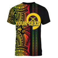 Custom Vanuatu Women V Neck T Shirt Polynesian Tribal LT6 - Wonder Print Shop
