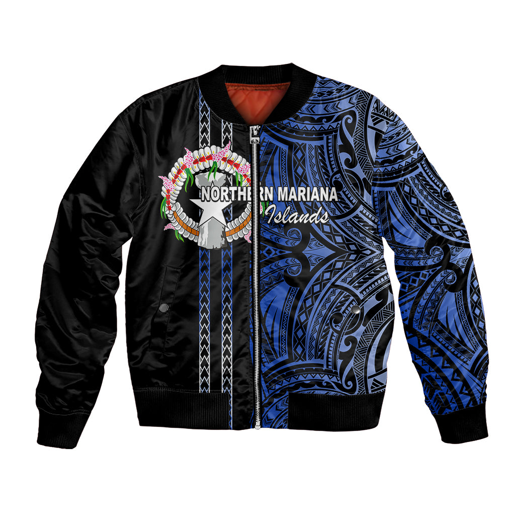 Custom Northern Mariana Islands Bomber Jacket Polynesian Tribal LT6 - Wonder Print Shop
