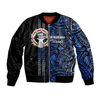 Custom Northern Mariana Islands Bomber Jacket Polynesian Tribal LT6 - Wonder Print Shop