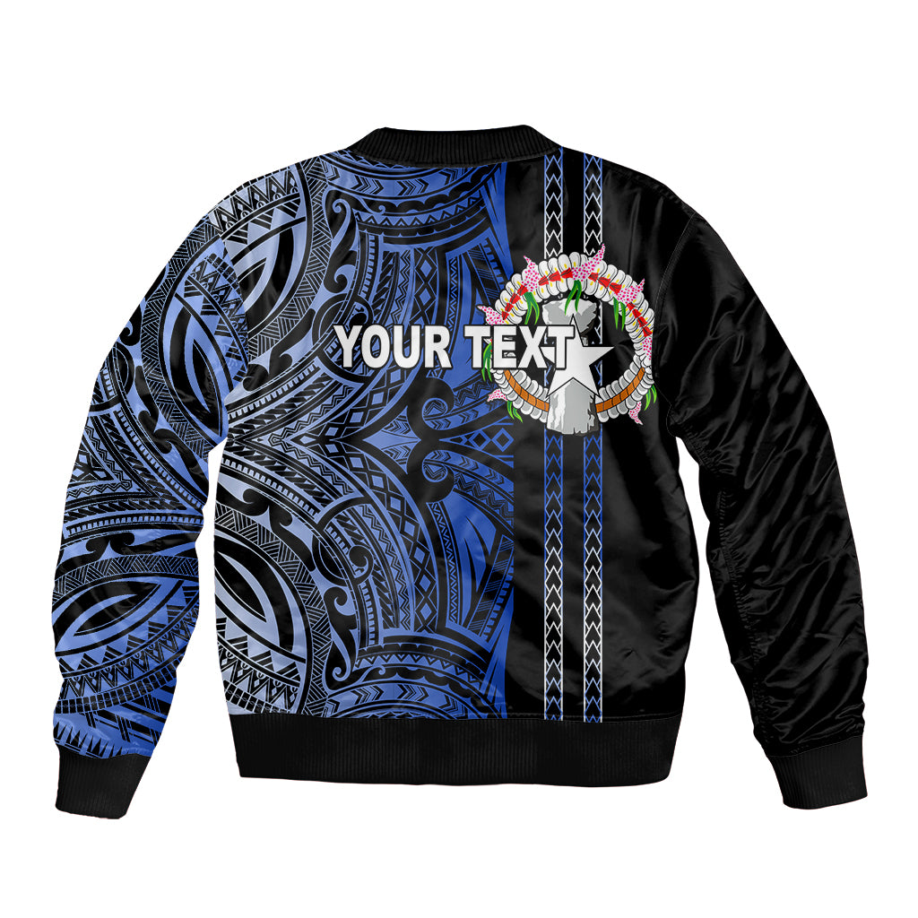 Custom Northern Mariana Islands Bomber Jacket Polynesian Tribal LT6 - Wonder Print Shop