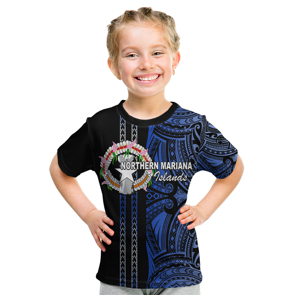 Custom Northern Mariana Islands Kid T Shirt Polynesian Tribal LT6 - Wonder Print Shop