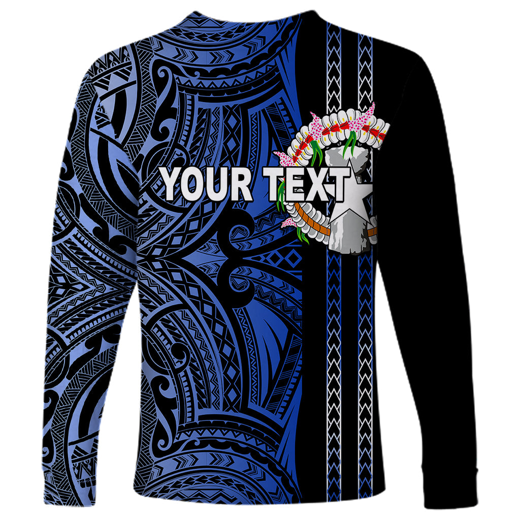 Custom Northern Mariana Islands Long Sleeve Shirt Polynesian Tribal LT6 - Wonder Print Shop