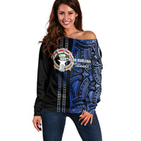 Custom Northern Mariana Islands Off Shoulder Sweater Polynesian Tribal LT6 - Wonder Print Shop