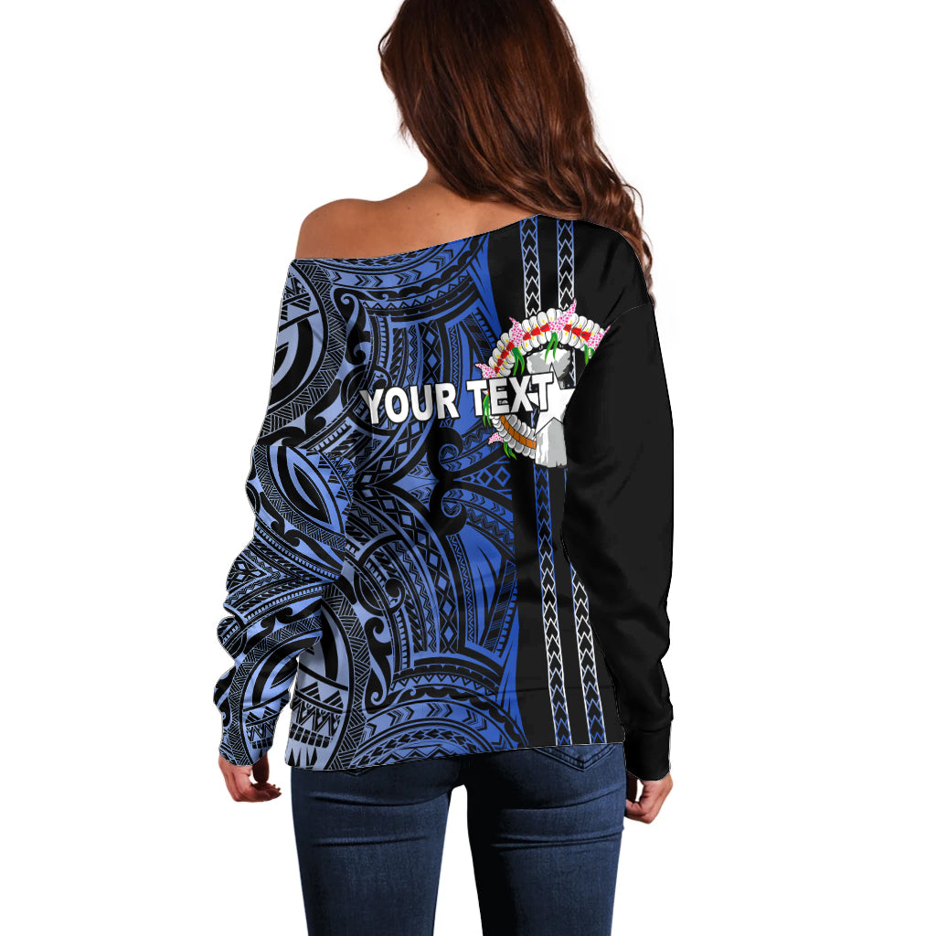 Custom Northern Mariana Islands Off Shoulder Sweater Polynesian Tribal LT6 - Wonder Print Shop