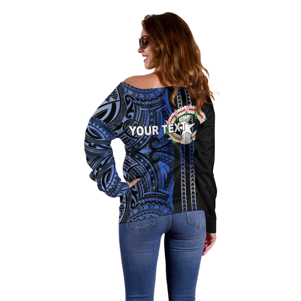 Custom Northern Mariana Islands Off Shoulder Sweater Polynesian Tribal LT6 - Wonder Print Shop