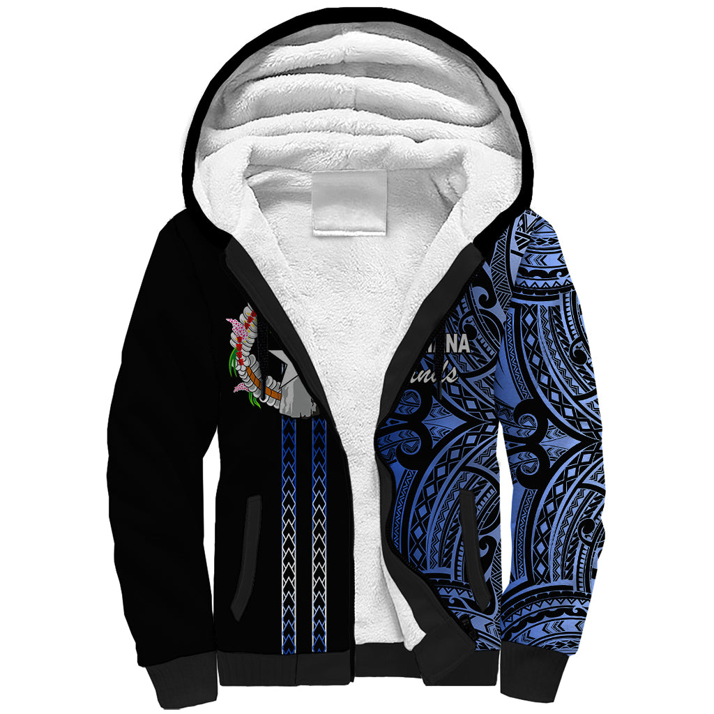 Custom Northern Mariana Islands Sherpa Hoodie Polynesian Tribal LT6 - Wonder Print Shop