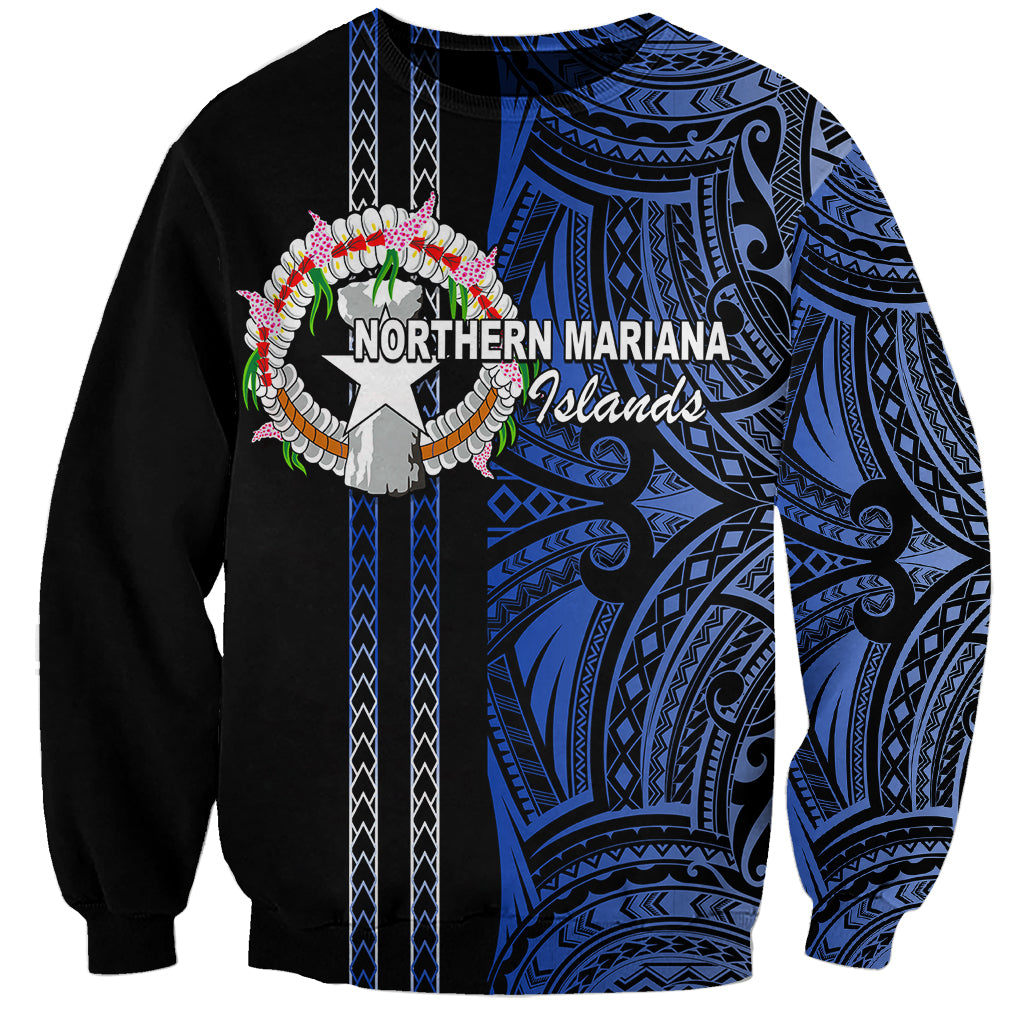 Custom Northern Mariana Islands Sweatshirt Polynesian Tribal LT6 - Wonder Print Shop