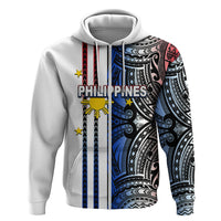 Custom Philippines Hoodie Polynesian Tribal White LT6 - Wonder Print Shop