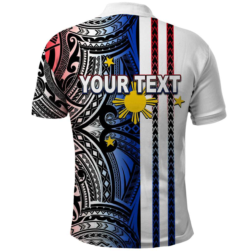 Custom Philippines Polo Shirt Polynesian Tribal White LT6 - Wonder Print Shop
