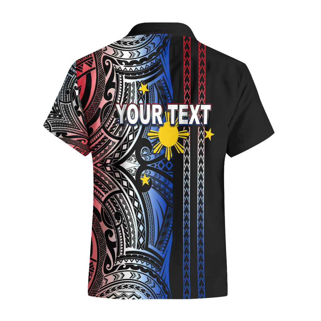 Custom Philippines Hawaiian Shirt Polynesian Tribal Black LT6 - Wonder Print Shop