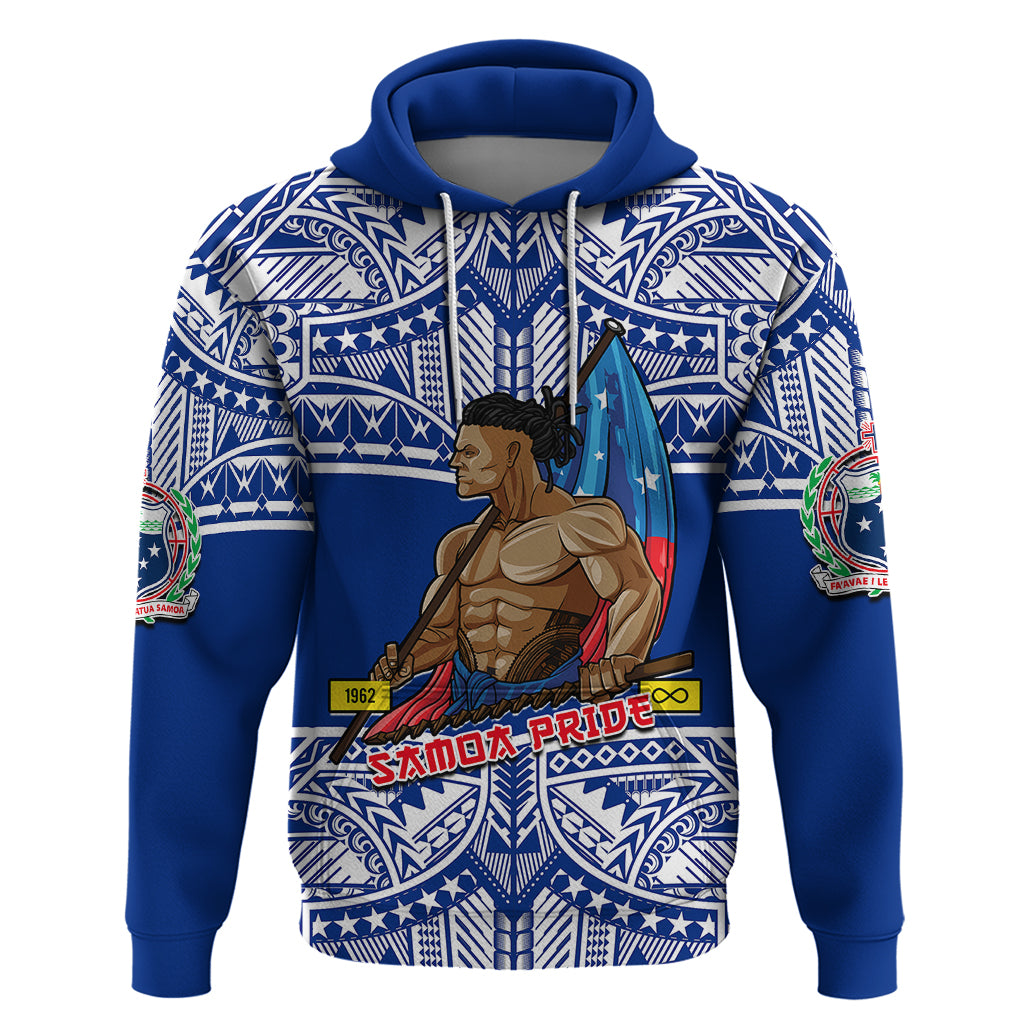 Personalized Samoa Pride Hoodie Tribal Patterns Blue LT6 - Wonder Print Shop