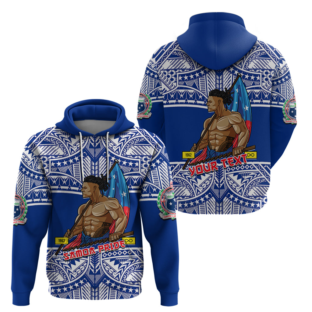 Personalized Samoa Pride Hoodie Tribal Patterns Blue LT6 - Wonder Print Shop