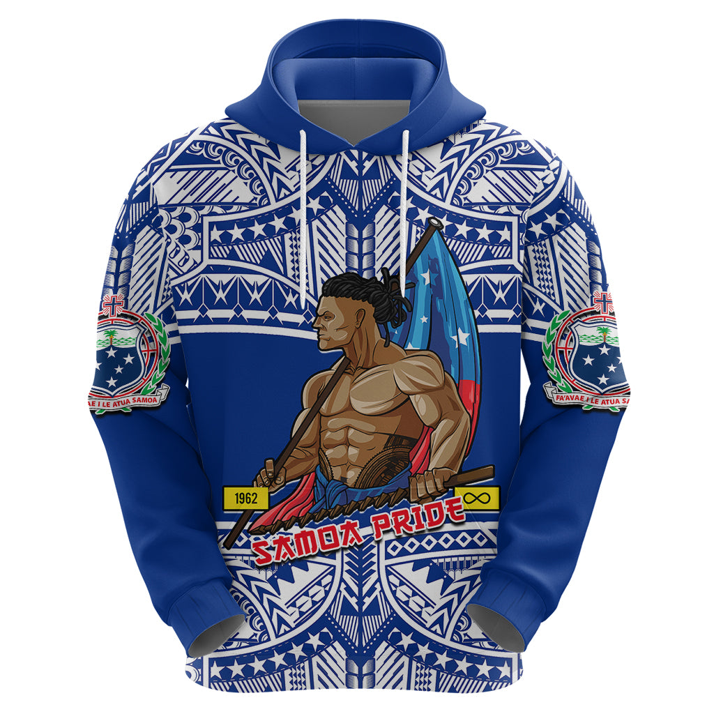 Personalized Samoa Pride Hoodie Tribal Patterns Blue LT6 - Wonder Print Shop