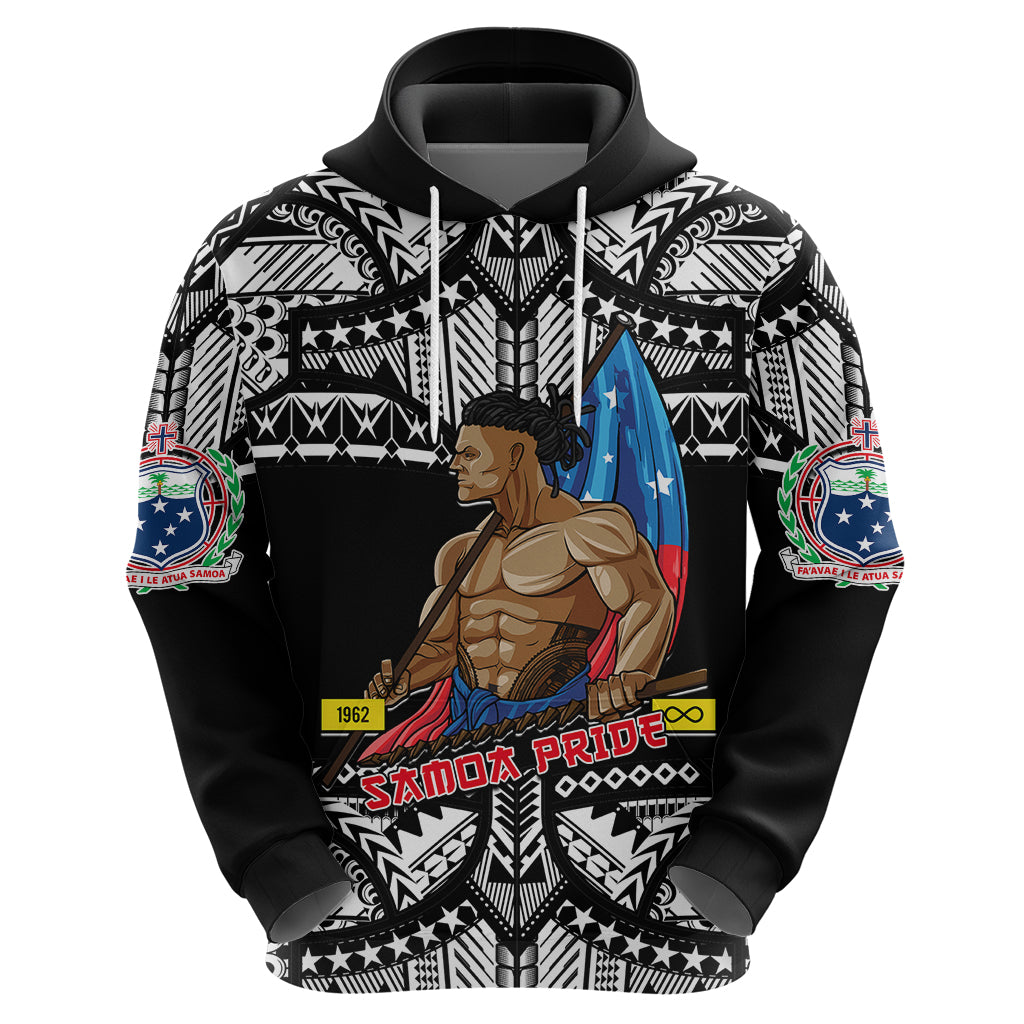 Personalized Samoa Pride Hoodie Tribal Patterns Black LT6 - Wonder Print Shop
