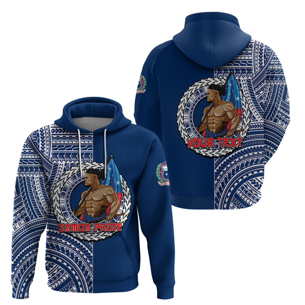Personalized Samoa Pride Hoodie Polynesian Patterns Blue LT6 - Wonder Print Shop