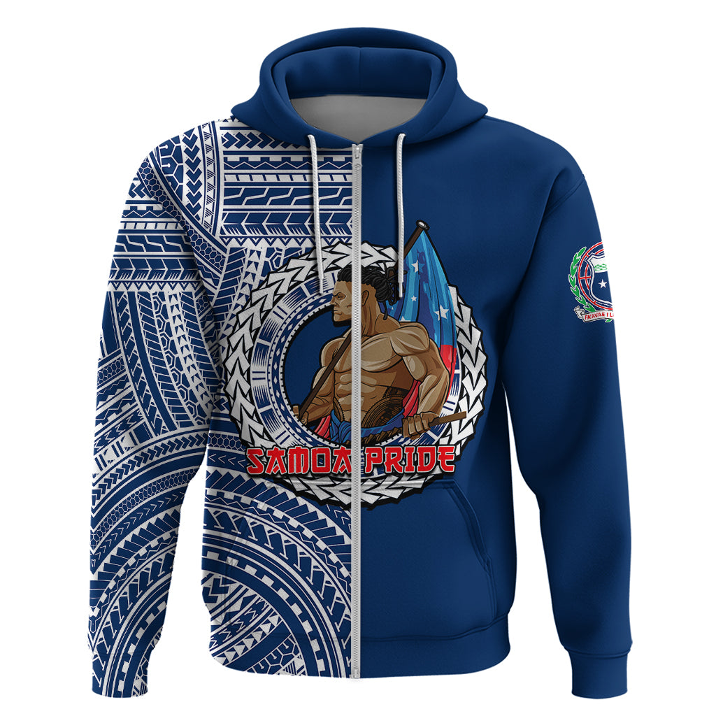 Personalized Samoa Pride Hoodie Polynesian Patterns Blue LT6 - Wonder Print Shop