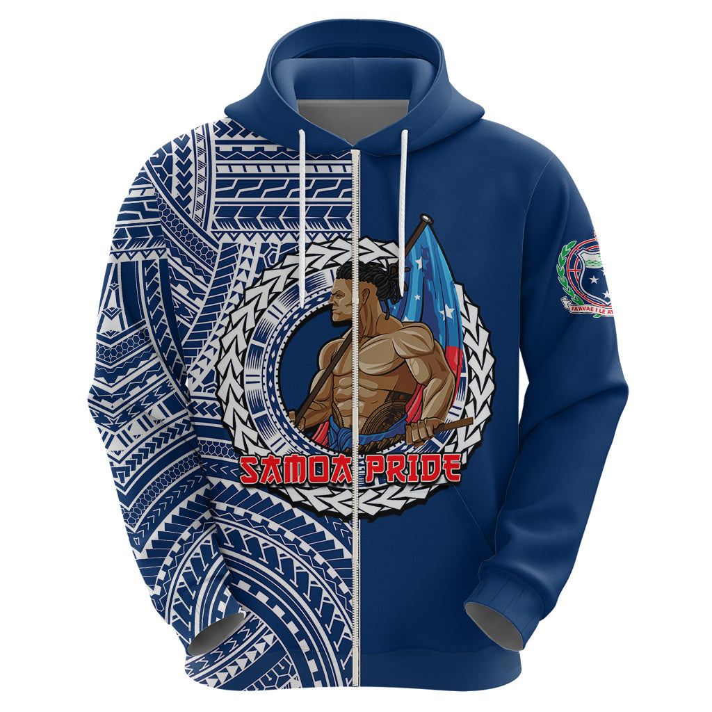 Personalized Samoa Pride Hoodie Polynesian Patterns Blue LT6 - Wonder Print Shop