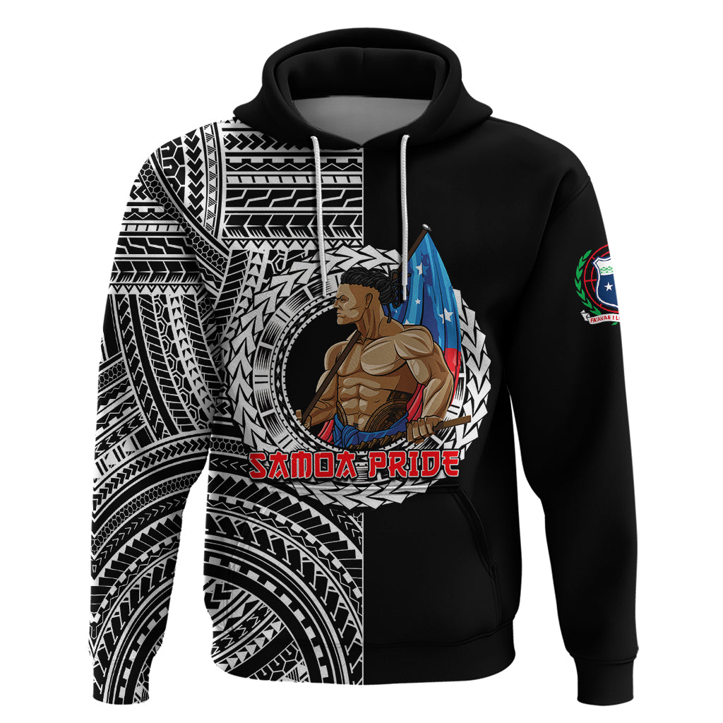 Personalized Samoa Pride Hoodie Polynesian Patterns Black LT6 - Wonder Print Shop