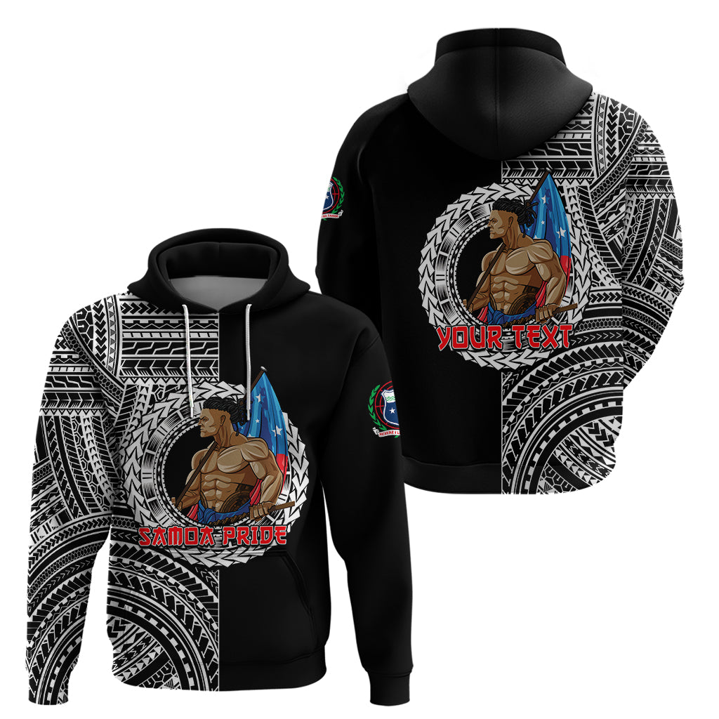 Personalized Samoa Pride Hoodie Polynesian Patterns Black LT6 - Wonder Print Shop