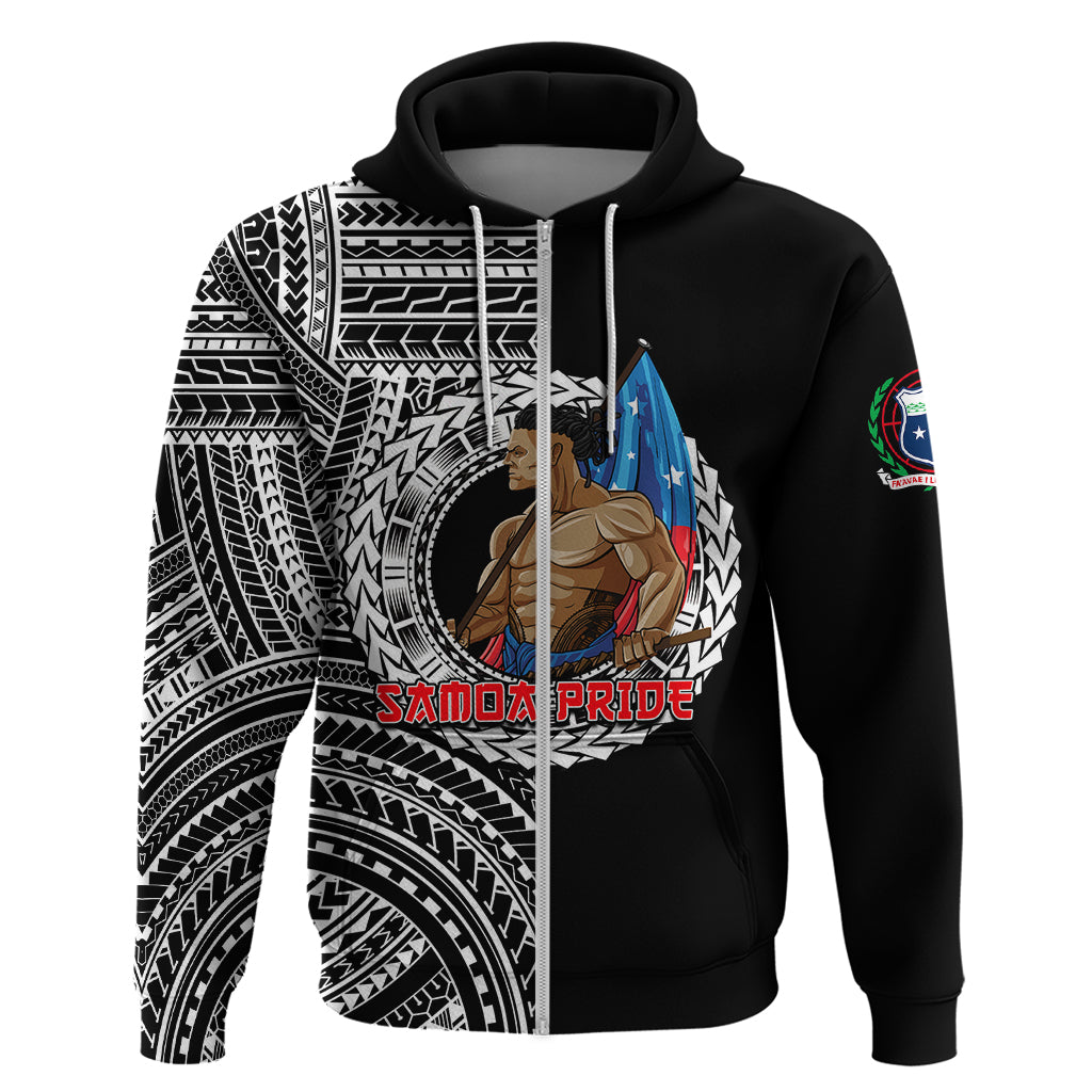 Personalized Samoa Pride Hoodie Polynesian Patterns Black LT6 - Wonder Print Shop