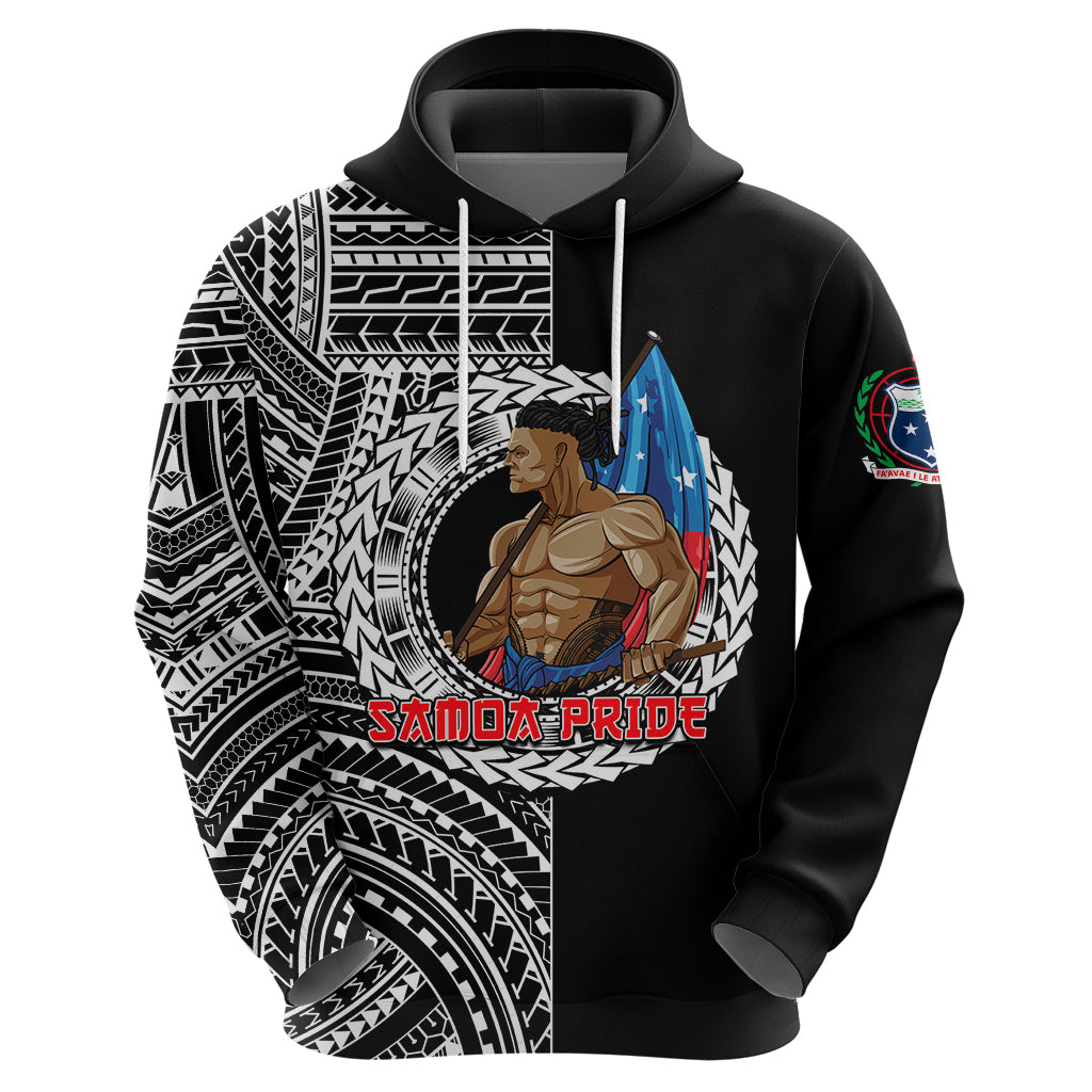 Personalized Samoa Pride Hoodie Polynesian Patterns Black LT6 - Wonder Print Shop