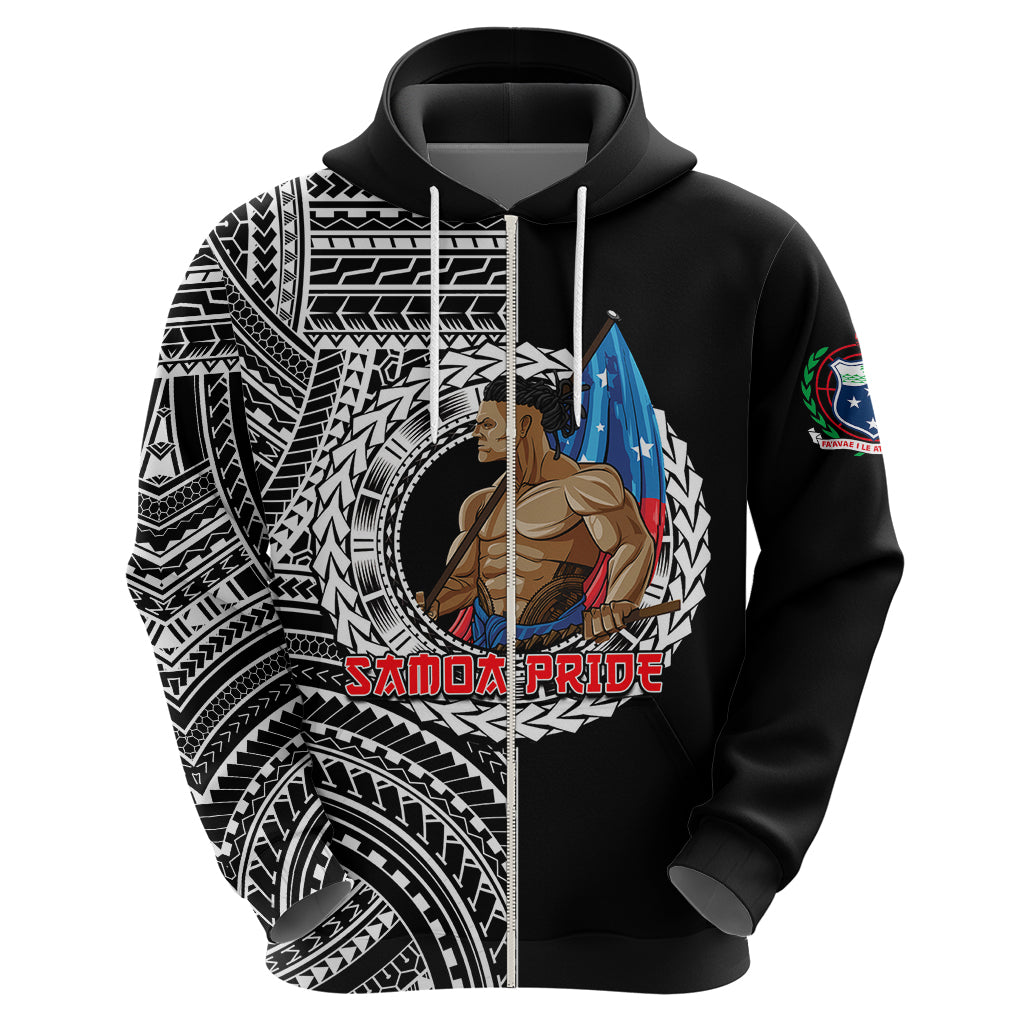 Personalized Samoa Pride Hoodie Polynesian Patterns Black LT6 - Wonder Print Shop