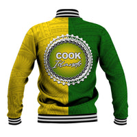 Cook Islands Baseball Jacket Yellow-Green Half Style LT6 - Wonder Print Shop