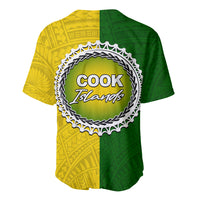 Cook Islands Baseball Jersey Yellow-Green Half Style LT6 - Wonder Print Shop