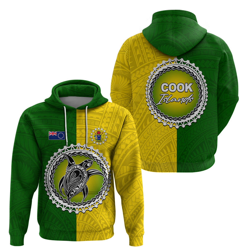 Cook Islands Hoodie Yellow-Green Half Style LT6 - Wonder Print Shop