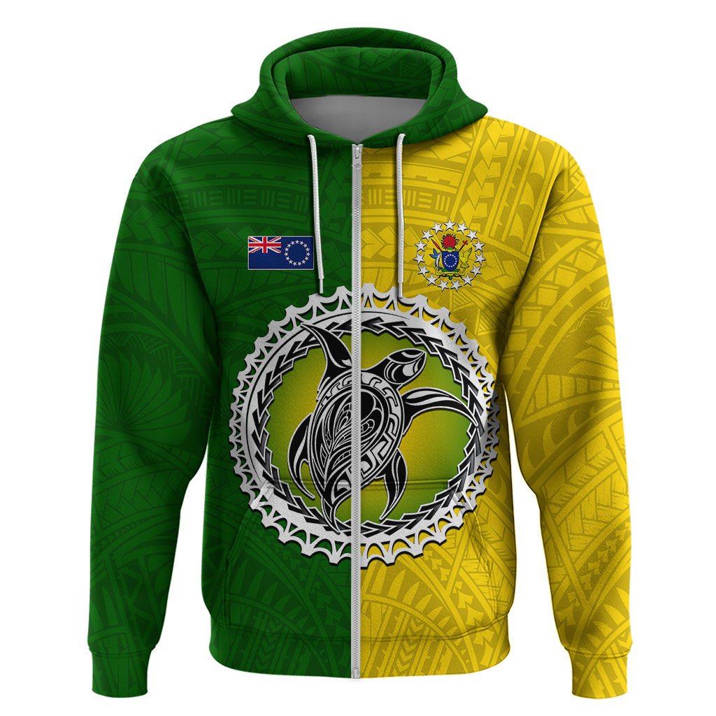 Cook Islands Hoodie Yellow-Green Half Style LT6 - Wonder Print Shop