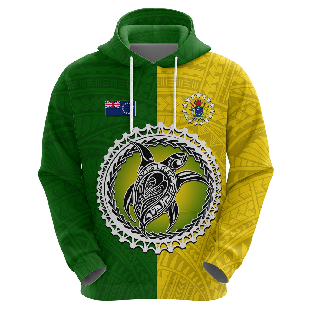 Cook Islands Hoodie Yellow-Green Half Style LT6 - Wonder Print Shop