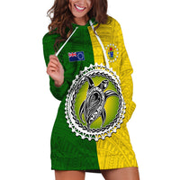 Cook Islands Hoodie Dress Yellow-Green Half Style LT6 - Wonder Print Shop