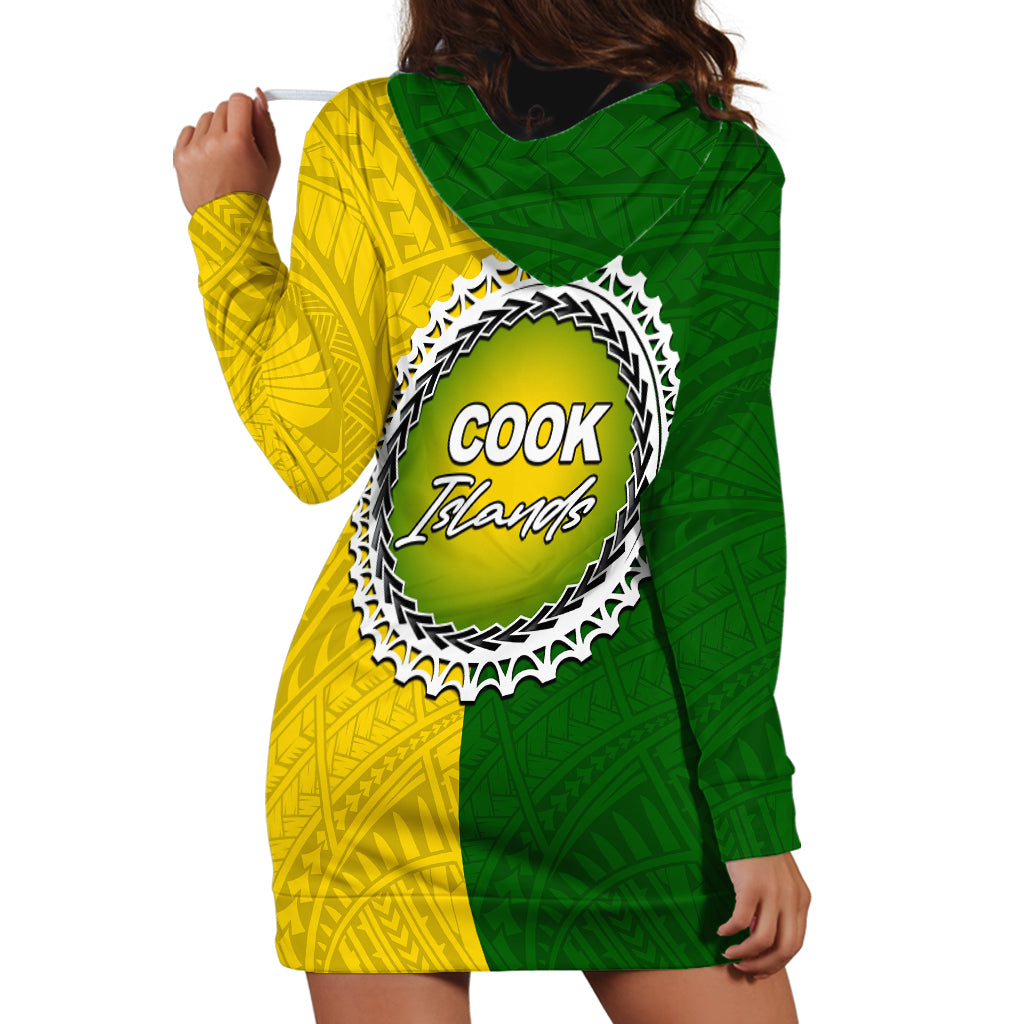 Cook Islands Hoodie Dress Yellow-Green Half Style LT6 - Wonder Print Shop