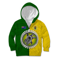 Cook Islands Kid Hoodie Yellow-Green Half Style LT6 - Wonder Print Shop