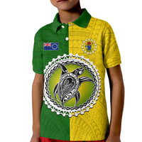 Cook Islands Kid Polo Shirt Yellow-Green Half Style LT6 - Wonder Print Shop