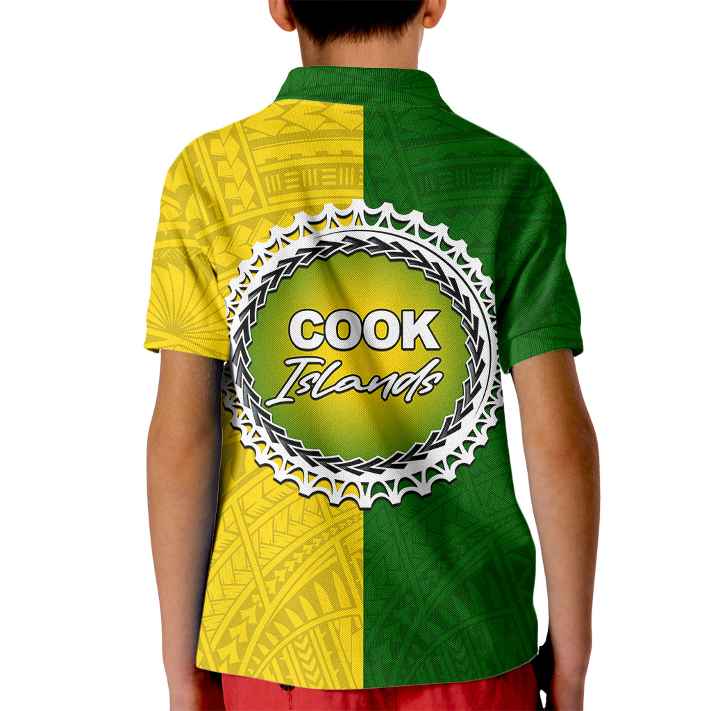 Cook Islands Kid Polo Shirt Yellow-Green Half Style LT6 - Wonder Print Shop