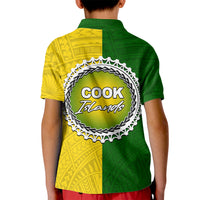 Cook Islands Kid Polo Shirt Yellow-Green Half Style LT6 - Wonder Print Shop