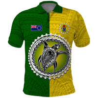 Cook Islands Polo Shirt Yellow-Green Half Style LT6 - Wonder Print Shop