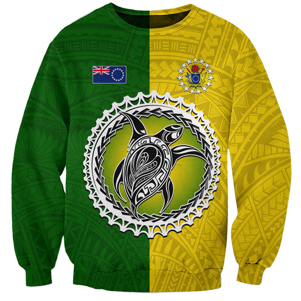 Cook Islands Sweatshirt Yellow-Green Half Style LT6 - Wonder Print Shop