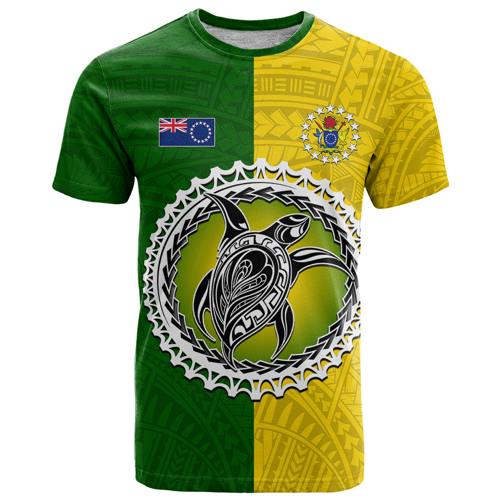 Cook Islands T Shirt Yellow-Green Half Style LT6 - Wonder Print Shop