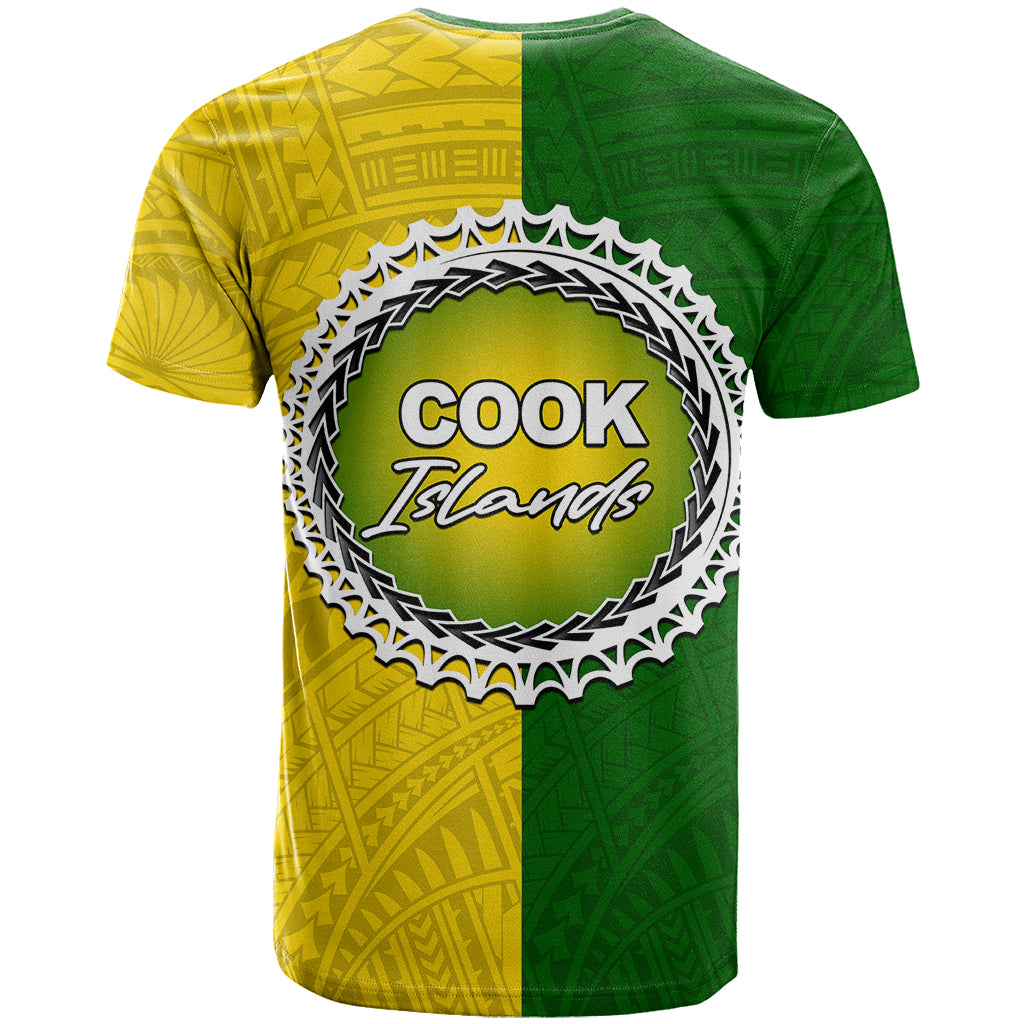 Cook Islands T Shirt Yellow-Green Half Style LT6 - Wonder Print Shop
